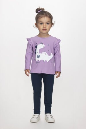 2561147 Joyce Σετ μπλούζα κολάν κορίτσι λιλά