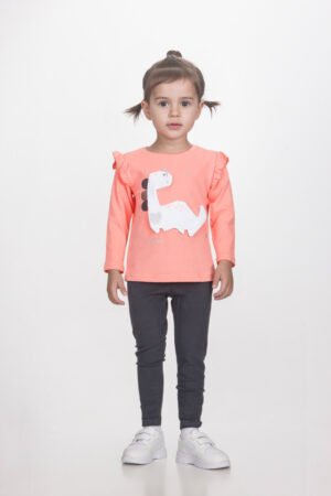 2561147 Joyce Σετ μπλούζα κολάν κορίτσι σομόν