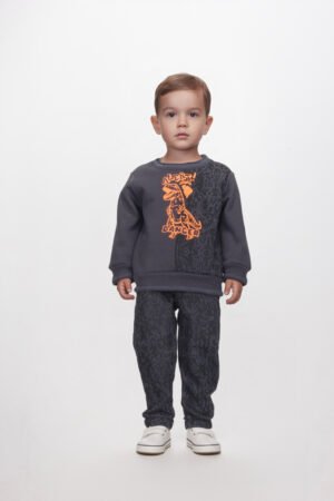 2562117 Joyce Σετ φόρμα φούτερ αγόρι μαύρο