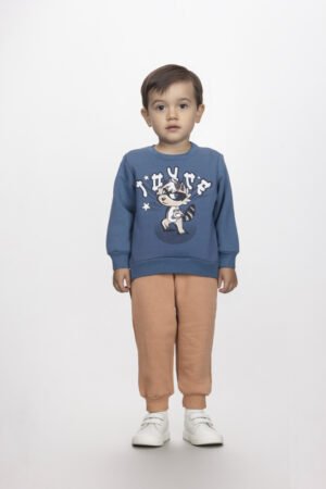 2562119 Joyce Σετ φόρμα φούτερ αγόρι πετρόλ ταμπά