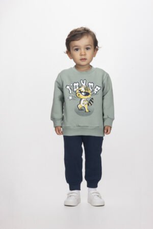 2562119 Joyce Σετ φόρμα φούτερ αγόρι χακί μπλε