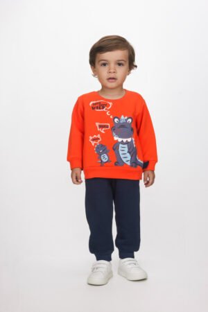 2562123 Joyce Σετ φόρμα φούτερ αγόρι πορτοκαλί μπλε
