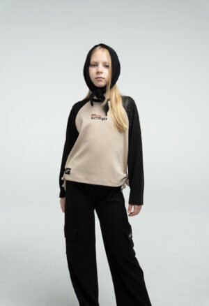 255036 Ebita Σετ φόρμα αχνούδιαστη κορίτσι μπεζ μαύρο