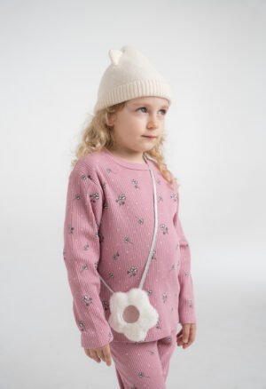 255228 Ebita Σετ μπλούζα κολάν με τσαντάκι κορίτσι ροζ