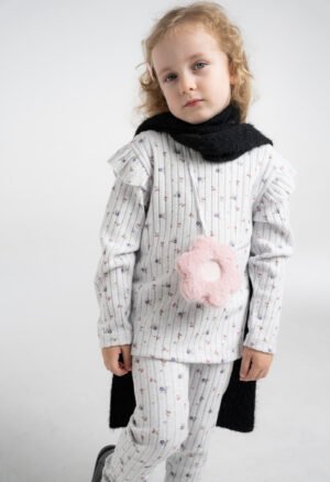 255247 Ebita Σετ μπλούζα κολάν με τσαντάκι κορίτσι γκρι