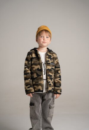 255803 Hashtag Σετ μπλούζα παντελόνι τζιν cargo ζακέτα αγόρι χακί