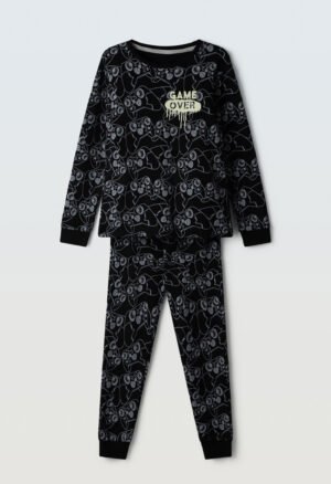 H-620 Hashtag Πιτζάμα αγόρι μαύρο