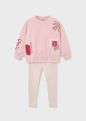 15-04726-053 Mayoral Σετ μπλούζα κολάν φούτερ κορίτσι ροζ
