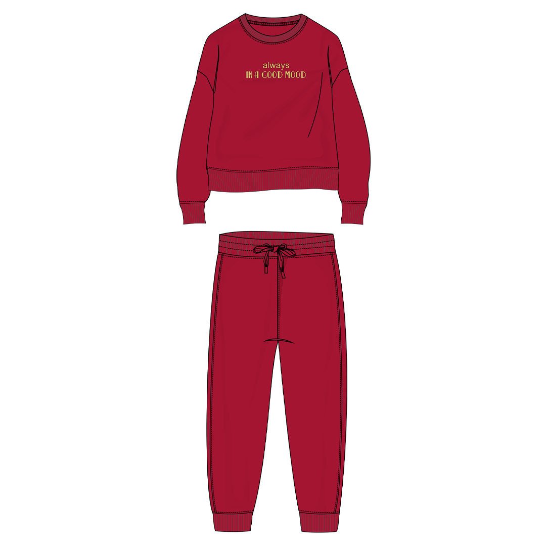 16-125289-0 Energiers Σετ φόρμα φούτερ κορίτσι μπορντό