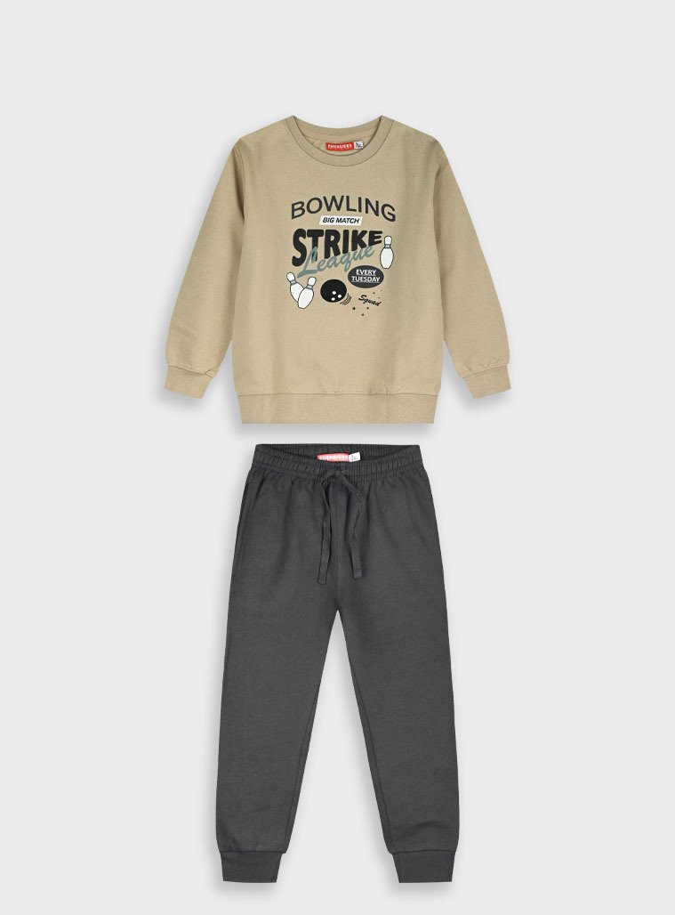 12-125189-0 Energiers Σετ φόρμα φούτερ αγόρι μπεζ ανθρακί