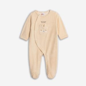 226-050151-1 Funky Φορμάκι ολόσωμο βελουτέ μηνών αγόρι μπεζ