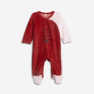 226-050154-1 Funky Φορμάκι ολόσωμο βελουτέ μηνών αγόρι κεραμιδί