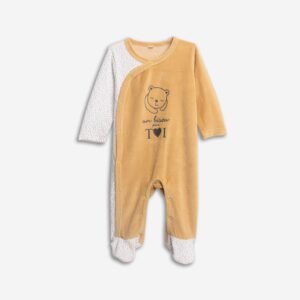 226-050154-2 Funky Φορμάκι ολόσωμο βελουτέ μηνών αγόρι μουσταρδί