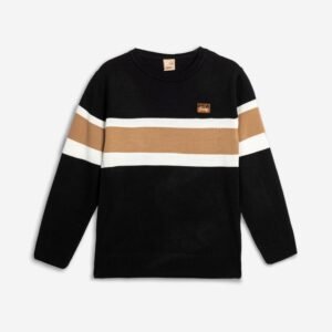 226-110110-1 Funky Μπλούζα πλέκτη αγόρι μαύρο κανέλα εκρού
