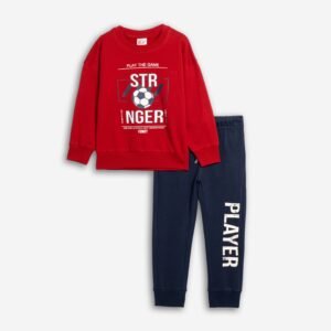 226-317118-2 Funky Σετ φόρμα αχνούδιαστη αγόρι κόκκινο μπλε