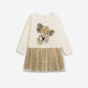 226-728103-1 Funky Φόρεμα κορίτσι μπεζ allover(animal print)