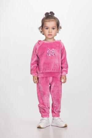 2561136 Joyce Σετ φόρμα βελουτέ κορίτσι σάπιο μήλο