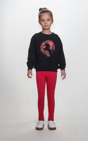 2563118 Joyce Σετ μπλούζα κολάν φούτερ κορίτσι μαύρο φούξια