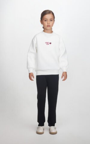 2563119 Joyce Σετ φόρμα φούτερ κορίτσι λευκό