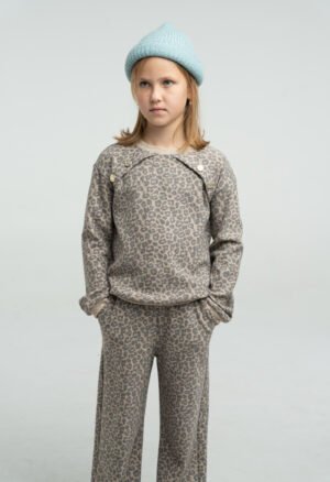 255044 Ebita Σετ μπλούζα παντελόνα πλεκτό κορίτσι λεοπάρ