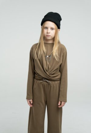 255046 Ebita Σετ μπλούζα παντελόνα κορίτσι καφέ