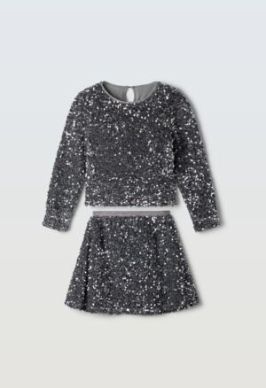 255063 Ebita Σετ μπλούζα φούστα τσαντάκι κορίτσι ασημί