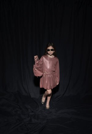 255067 Ebita Φόρεμα με τσαντάκι κορίτσι μπρονζέ ροζ