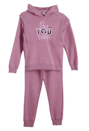 63525482 Frenzy Σετ φόρμα φούτερ με κουκούλα κορίτσι dusty pink