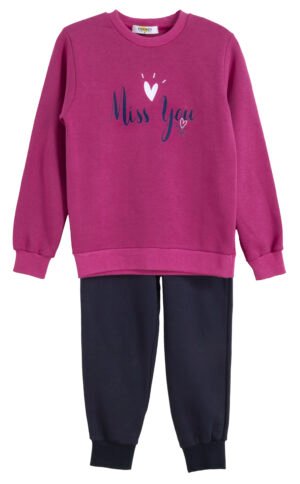 63525496 Frenzy Σετ φόρμα φούτερ κορίτσι φούξια μαρέν