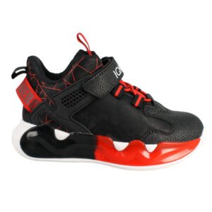92.DOKER-195 IQ shoes Ανατομικό μποτάκι αγορι μαύρο κόκκινο