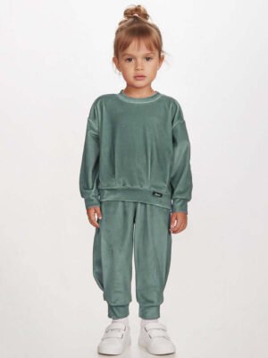 2561135 Joyce Σετ φόρμα βελουτέ κορίτσι χακί