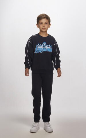 2564129 Joyce Σετ φόρμα φούτερ αγόρι μαύρο