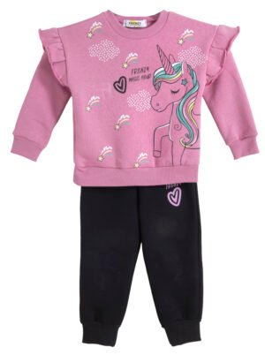 62525508 Frenzy Σετ φόρμα φούτερ κορίτσι dusty pink μαύρο