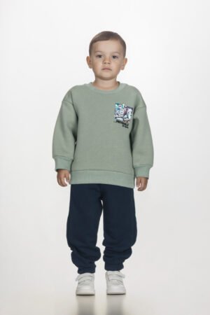 2562125 Joyce Σετ φόρμα φούτερ αγόρι χακί μπλε