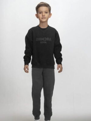 2564126 Joyce Σετ φόρμα φούτερ αγόρι μαύρο