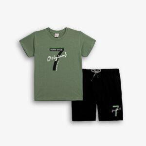 126-101100-1 Funky Σετ μπλούζα βερμούδα αγόρι garden μαύρο