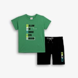 126-101218-1 Funky Σετ μπλούζα βερμούδα αγόρι leprechaun μαυρό