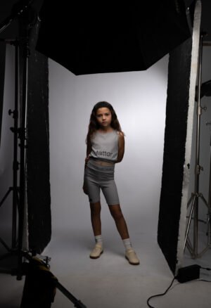 254007 Ebita Σετ τοπ bike-sorts ριπ κορίτσι γκρι