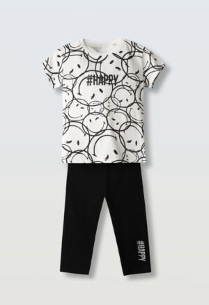 254058 Ebita Σετ μπλούζα κολάν κορίτσι λευκό allover