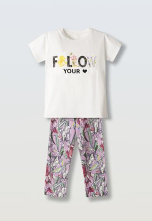 254098 Ebita Σετ μπλούζα κολάν κορίτσι λευκό