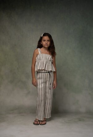 266039 Ebita Σετ μπλούζα παντελόνα κορίτσι εκρού ριγέ