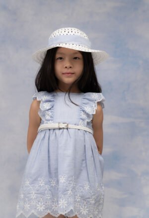 266208 Ebita Φόρεμα με καπέλο κορίτσι σιέλ