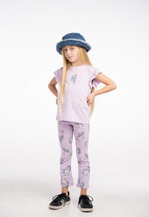 266245 Ebita Σετ μπλούζα κολάν κορδέλα κορίτσι λιλά