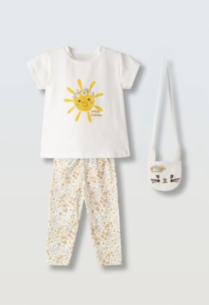 266250 Ebita Σετ μπλούζα κολάν τσαντάκι κορίτσι λευκό