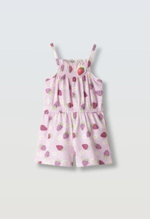 266516 Ebita Ολόσωμο σορτς με κορδέλα μηνών κορίτσι ροζ allover