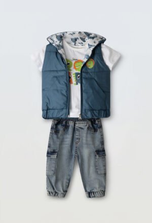 266618 Hashtag Σετ μπλούζα παντελόνι τζιν αμάνικο μηνών αγόρι βεραμάν