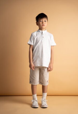 266824 Hashtag Σετ μπλούζα μάο βερμούδα αγόρι λευκό allover