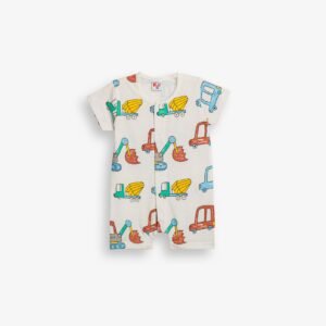 126-050109-1 Funky Φορμάκι ολόσωμο μηνών αγόρι εκρού allover