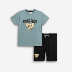 126-101128-1 Funky Σετ μπλούζα βερμούδα αγόρι storm blue μαύρο