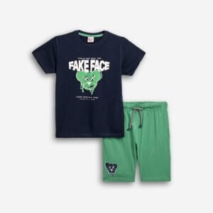 126-101128-2 Funky Σετ μπλούζα βερμούδα αγόρι μπλέ lepreshaun